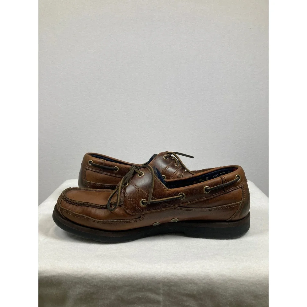 Timberland Boat Shoes Mens 11 Brown Leather 3-Eye Classic‎ Deck Shoes 71026